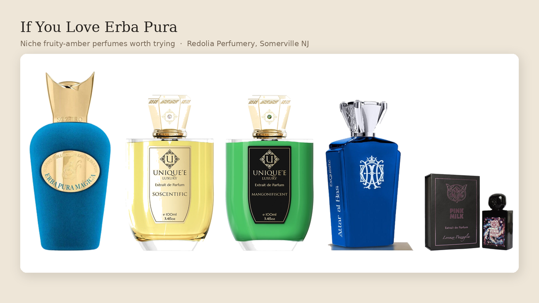 Sospiro Erba Pura Magica beside Unique'e Luxury Soscentific and Mangonifiscent, Attar Al Has Exquisite and Lorenzo Pazzaglia Pink Milk
