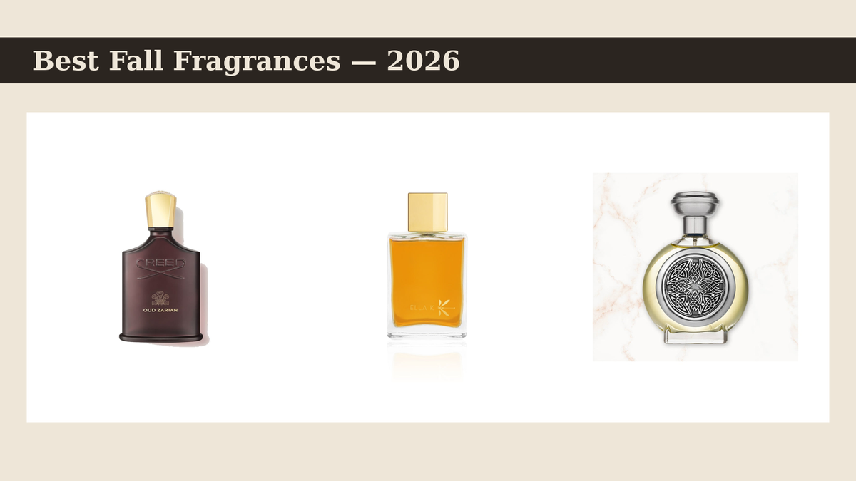 Best fall fragrances 2026 — Creed Oud Zarian, Ella K Ghibli and Boadicea Ardent bottles