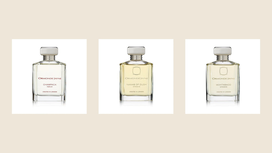 Ormonde Jayne perfume bottles - Champaca, Nawab of Oudh and Montabaco