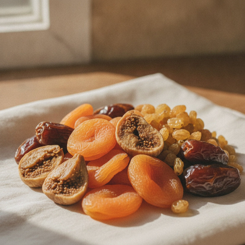 Dried fruits — apricot, fig, date