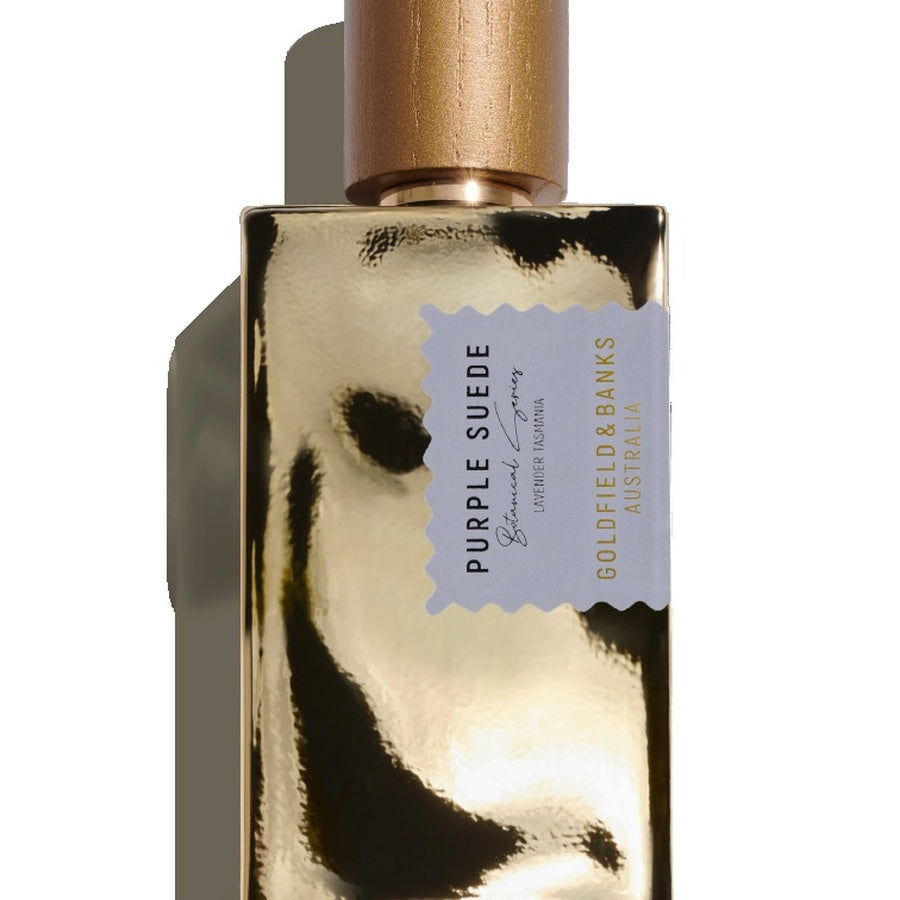 Goldfield & Banks Purple Suede bottle detail