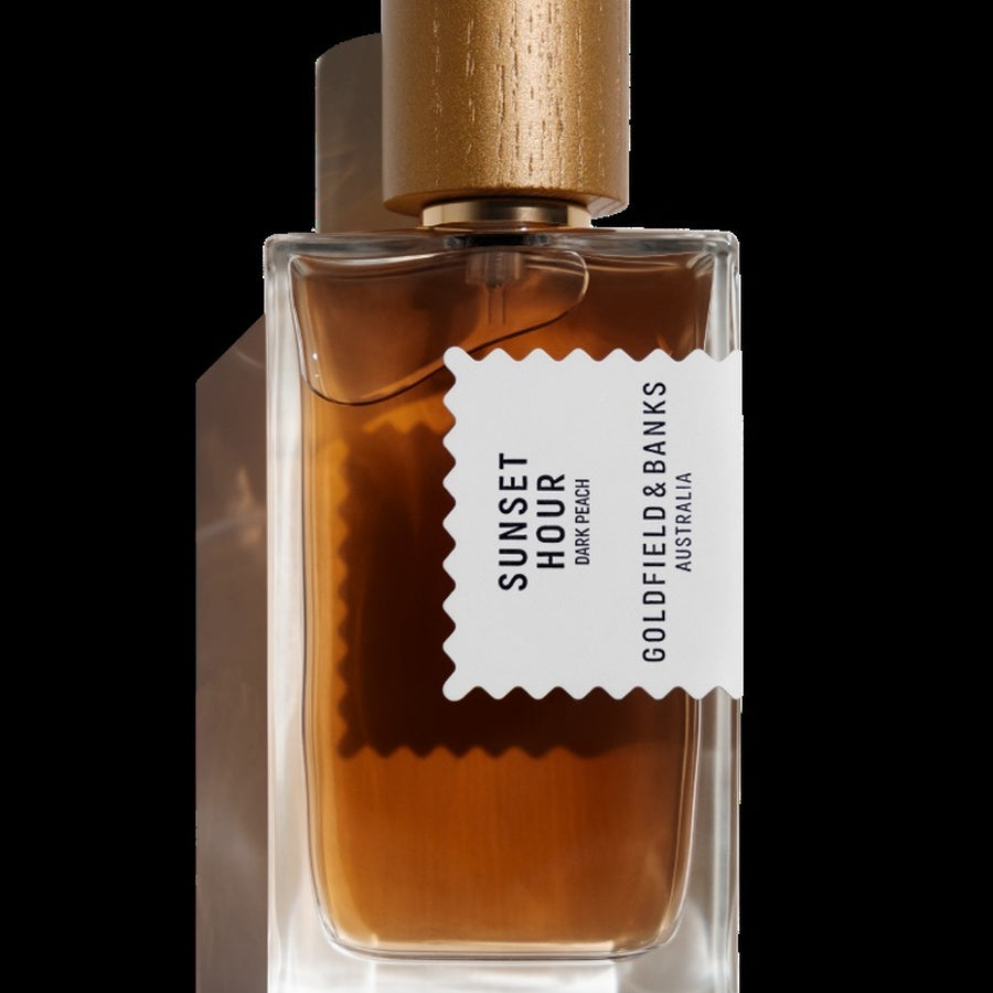Goldfield & Banks Sunset Hour Dark Peach bottle detail